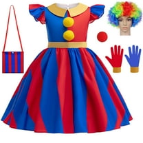 Lstmmwd Clown Costume Set Halloween Party Dress for Little Girls 4-5T