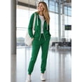thumbnail image 6 of Women's 2 Piece Sweatsuits Full Zip Sweatshirts Workout Pants Plus Size Lounge Sets Tracksuits Fall Outfits Sizes S-5XL Green L, 6 of 11