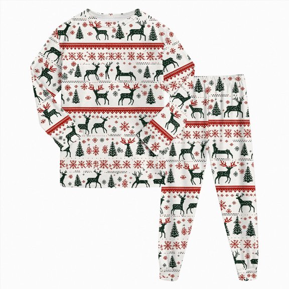 sdbrld Little Kids Christmas Pajamas Boys Girls Unisex PJs Clothes Set Long Sleeve Fall Winter Sleepwear Top and PJ's Pants 2 Piece Light Green Sizes 6-7 Years