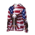 thumbnail image 2 of Logiee USA Eagle with Spread Wings Print Men's Women Light Jacket Full Zip Sun Protection Hoodie Long Sleeve Sun Shirts for Men Hiking Fishing Zip Pockets-Large, 2 of 8