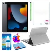 Apple 10.2" iPad (2021, 256GB, Wi-Fi, Space Gray) (MK2N3LL/A) Bundle with Rose Gold Keyboard Case & Screen Protector
