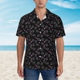 thumbnail image 2 of Balery Cool Skull Love Camisas hawaianas de manga corta para hombre, camisas playeras de corte holgado, camisas de vacaciones con botones,XX-Large, 2 of 7