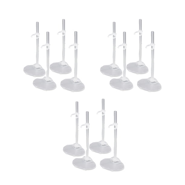 Vogacara Soportes de almacenamiento para sujetar muñecas de 12 piezas, soporte de exhibición de figuras para el hogar, accesorios de juguetes Muñecas y casas de muñecas Transparente