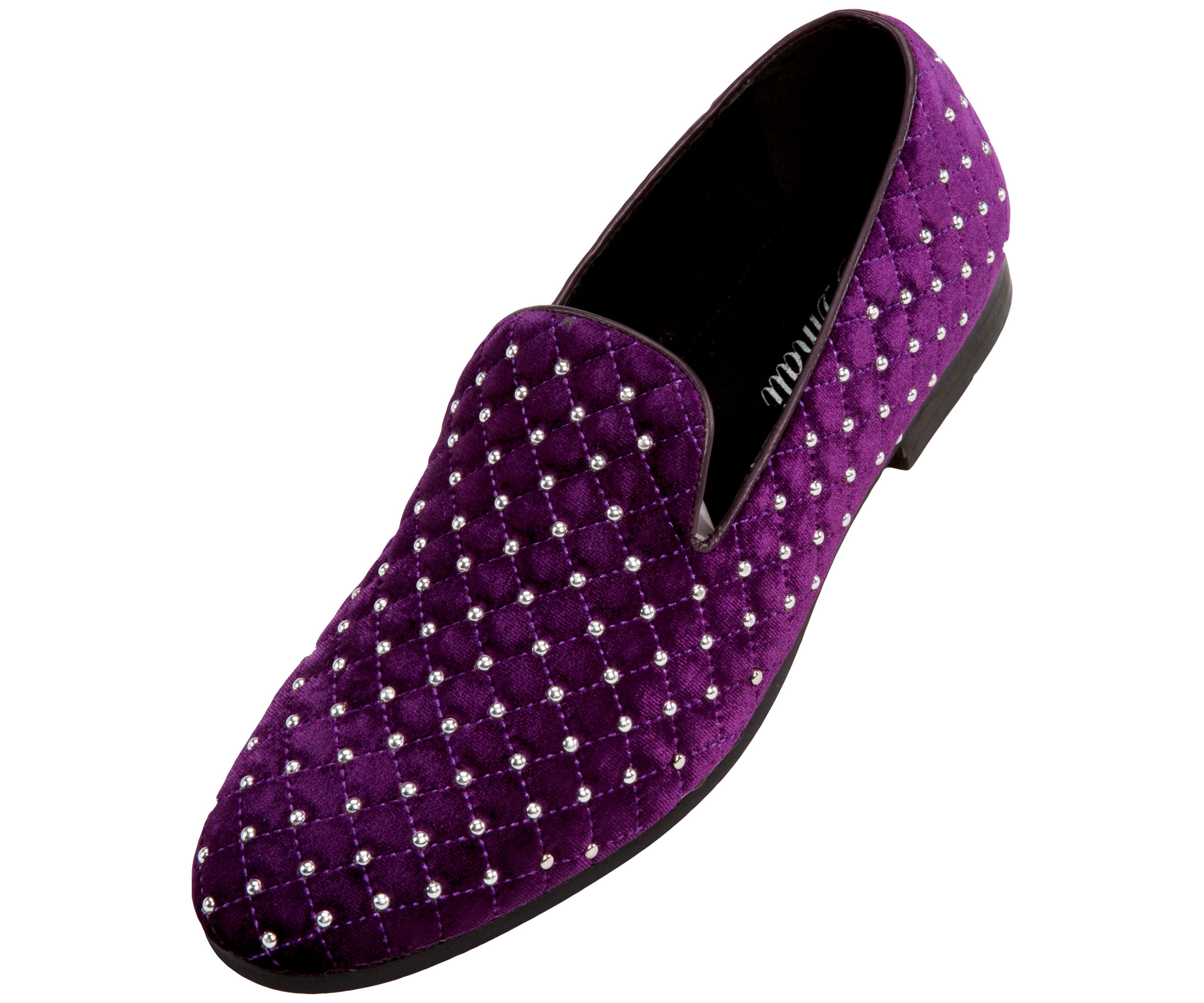 black and purple loafers