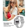 thumbnail image 3 of TOYOUTHS Compatible with Fitbit Versa 2 Bands for Women, Lace Silicone Strap for Fitbit Versa/Versa Lite Edition Watch Stretchy Flower Hollow-out Breathable Sport Wristband,Grey, 3 of 7
