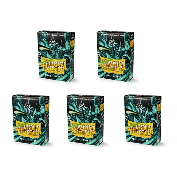 5 Packs Dragon Shield Matte Mini Japanese Mint 60 ct Card Sleeves Value Bundle!
