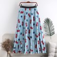 thumbnail image 1 of Vedolay Skorts Skirts For Women Women's Plus Size Floral Print Paperbag Waist Frill Trim Boho Short Skirt,Blue S, 1 of 3