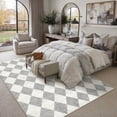 thumbnail image 5 of BERTHMEER 5'x7' Area Rugs for Living Room Bedroom Kitchen Rugs Washable Non Slip Geometric Rhombus Checkered Contemporary Office Dining Room Farmhouse Rugs Carpets,Gray, 5 of 6