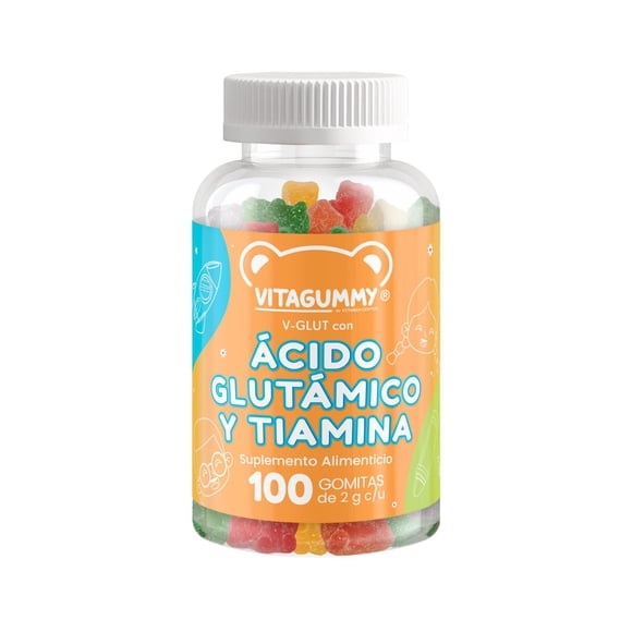 Ácido Glutamico y Tiamina 100 gomitas para niños Vitagummy