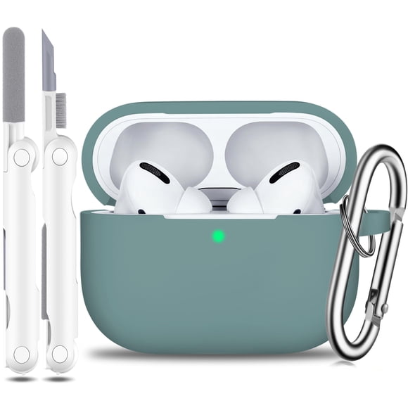 Funda de Silicona R-fun Compatible con Airpods Pro con llavero color negro