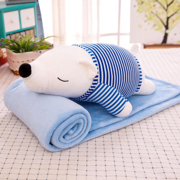 NANDIYNZHI Big Deals Two In One Cartoon Animal Pillow with Built In Blanket Dual Purpose Office Car Nap Blanket Winter Thickened Sofa Pillow with Dual Functions Cooling Blanket F