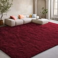 thumbnail image 3 of KIXINWA 5x7 Washable Large Area Rug for Living Room, Fluffy Shag Rug for Bedroom, Ultra Soft Plush Non Slip Carpet for Indoor Floor Bedside Nursery Kids Girls Dorm, Home Decor Aesthetic, Burgundy, 3 of 6