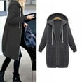 thumbnail image 2 of Women's Casual Loose Zip up Long Hoodies Sweatshirt Outerwear Jacket Tunic Coat with Pockets, 2 of 8