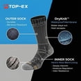 thumbnail image 5 of TOP-EX DryKnit™ Waterproof Crew Socks, Merino Blend, Unisex Outdoor & Work Wear, Black, M, 5 of 5