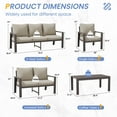 thumbnail image 2 of POTEBAN Aluminum Patio Furniture Set, Modern Metal Outdoor Sectional Sofa, Patio Conversation Sets with Side Table for Poolside, courtyard,Khaki, 2 of 10