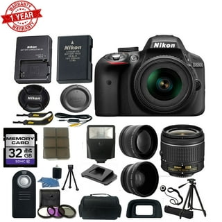 Nikon D3300 - Cámara réflex digital de 24.2 Mp (Pantalla 3, estabilizador  óptico, vídeo Full HD), negro - kit cuerpo con objetivo Nikkor AF-S DX  18-55 mm f:3.5 VR II : NIKON: : Electrónica