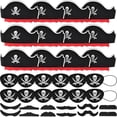 thumbnail image 1 of Set de sombreros piratas Halatool para niños, 36 unidades, gorro pirata de fieltro, 1 of 7