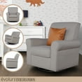 thumbnail image 6 of Evolur London Upholstered 360 Swivel l Glider I Rocker I Nursery Glider I Durable Soft Fabric in Fossil Finish, 6 of 19