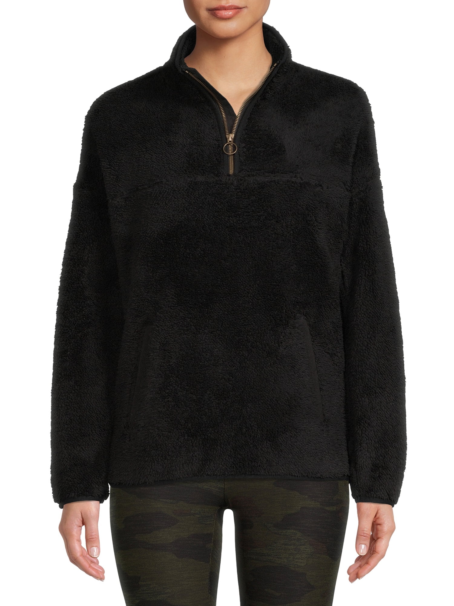 womens sherpa half zip pullover
