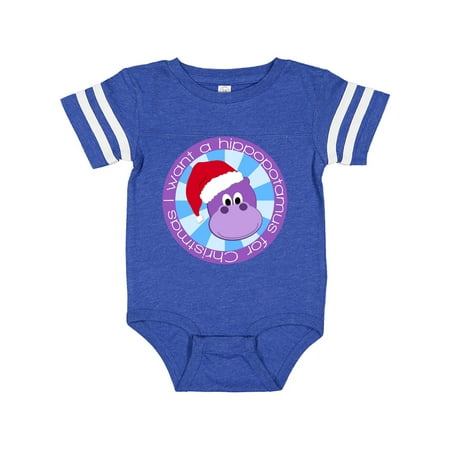 

Inktastic I want a hippopotamus for Christmas Gift Baby Boy or Baby Girl Bodysuit