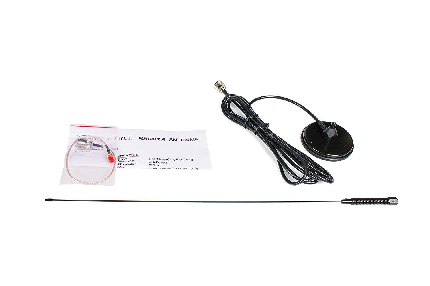 New Nagoya UT-72 SMA-Female Radio Antenna Coil Magnetic Mount 144//430Mhz 2 Pcs