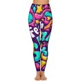 thumbnail image 2 of Colorful, Whimsical, Graphic Design Artwork Leggings Fitness Gym Yoga Pants High Waist Stretch Sports Tights Leggins, 2 of 6