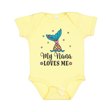 

Inktastic Nana Loves Me Granddaughter Mermaid Gift Baby Girl Bodysuit