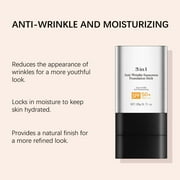 3 In 1 Anti-Wrinkle Foundation Stick, Korean Hydrating Lightweight Flawless Eraser Foundation Stick with Brush, Hydrating Lightweight Multi-Use Foundation Stick With Brush