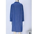 thumbnail image 4 of SCSAlgin Denim Dress for Women 2025 Casual Loose Long Sleeve Classic Vintage Button Down Jean Shirt Dresses, 4 of 4