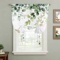 thumbnail image 2 of Eucalyptus Tie Up Curtain Valance for Window,Adjustable Rod Pocket Window Curtains Shades,Sage Green Brown Leaf Boho Minimalist White Light Filtering Valance Drapes for Living Room Bedroom 42"x45", 2 of 9