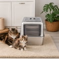 thumbnail image 4 of XXL Stainless Steel Litter Box, Metal Cat Litter Box with Lid for Large Cats & Multiple Cats, Odor Control, Anti-Leak & Easy Clean, Rectangle Lid, 4 of 7