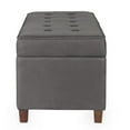 thumbnail image 4 of HomePop Traditional Faux Leather Large Storage Bench in Gray, 4 of 10