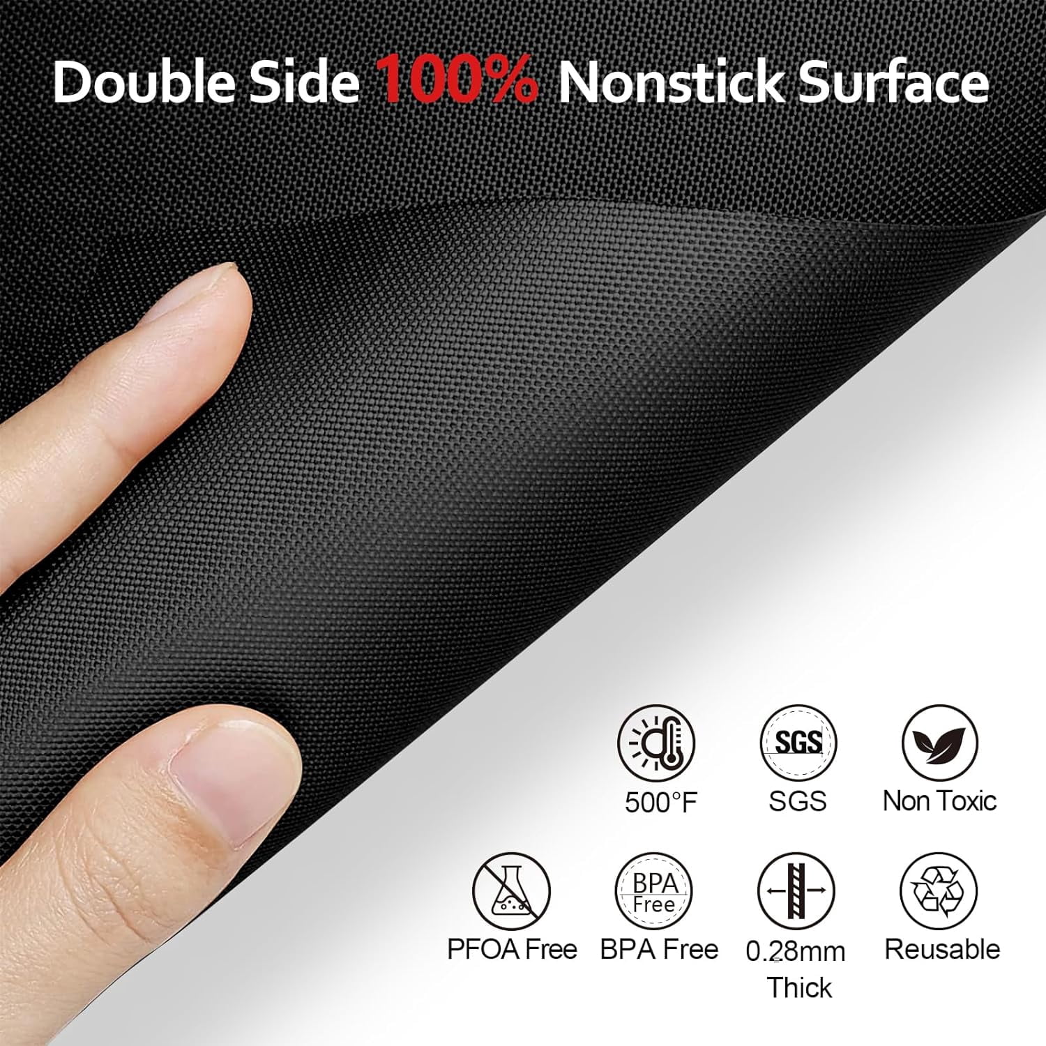 MorexLab Oven Liner 16 x 24 Inch Thick Heavy Duty Non Stick Teflon Baking Mat, 3 Count