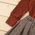 thumbnail image 7 of Coerni Toddler Baby Girls Skirt Set Turtleneck Knitwear Sweater Ribbed Tops And Plaid Pleated Skirt 2Pcs Outfits Set, 7 of 7
