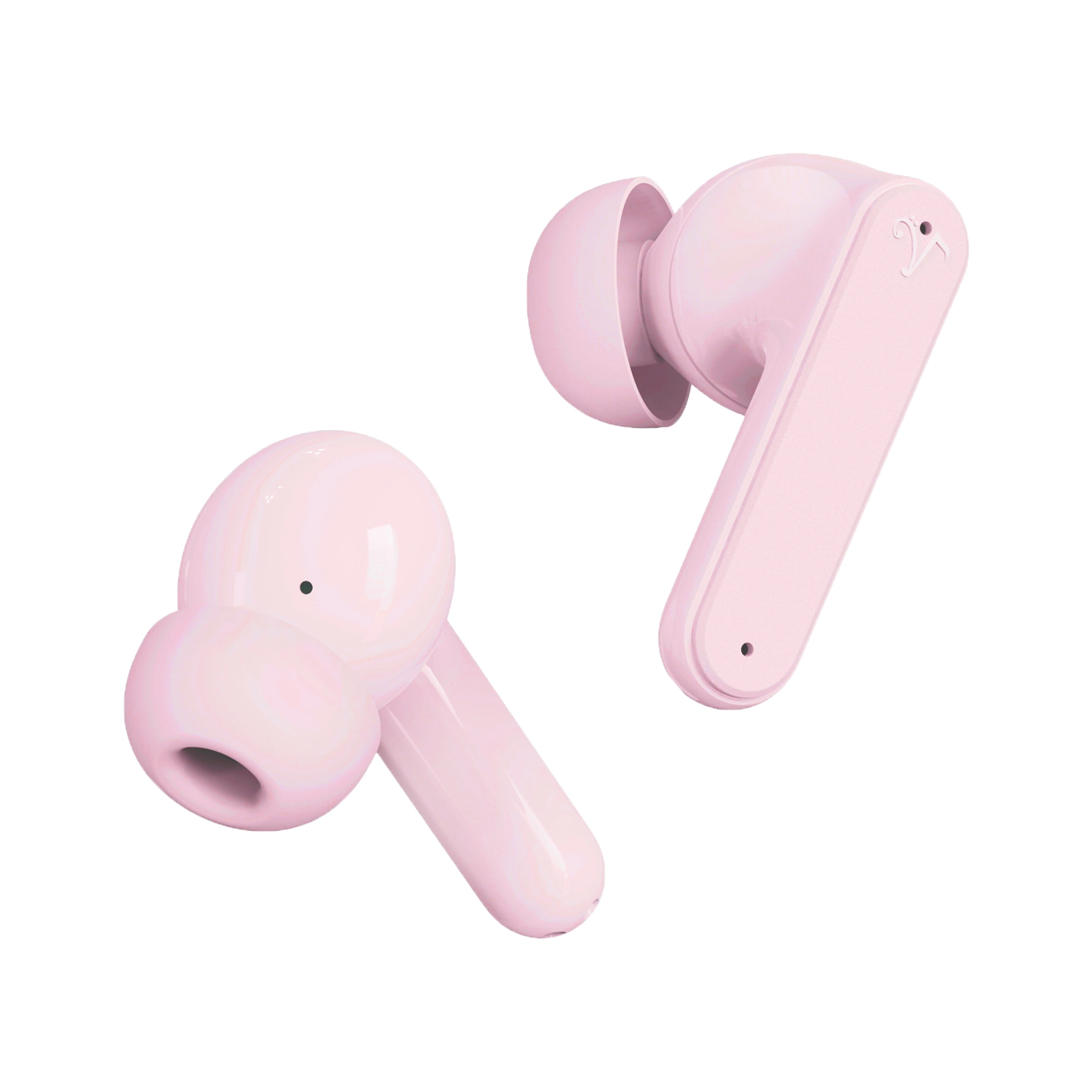 Visual Land SOUNDWAVE A1 (2024 Edition) Active Noise Cancelling Earbuds, 6-Microphones, 40H Total Playtime, Fast Charging - Pink