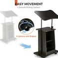 thumbnail image 2 of Yescom Podium Stand with 4-360° Lockable Wheels Tilting Tabletop 33"-46" Height Adjustable Shelves for School Home Office Black Walnut, 23"L x 15"W x 33"H, 2 of 12