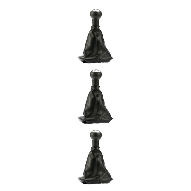 relayinert Gear Knob Leather Car Gear Lever Automobile Repair Accessory Replacement for 307/206/406 3Set