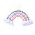 thumbnail image 1 of Tapiz de macramé arcoíris tejido con cordón de algodón para colgar en la pared, decoración artística para habitación infantil D, 1 of 9