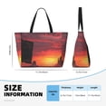thumbnail image 4 of Balery Sunset Western Desert Cowboy Beach Travel Bag - Water-Resistant, Large Capacity Lightweight Tote with 7 Pockets for Women and Men - Perfect for Beach, Pool, Gym, and Travel, 4 of 7