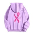 thumbnail image 6 of Full Zip Up Hoodie Women Cancer Awareness Pink Ribbon Sweatshirts 2025 Fall Winter Fashion Long Sleeve Casual Lightweight Actity Hooded Jacket (Purple, S), 6 of 6
