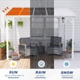 thumbnail image 5 of MEISSALIVVE 8' x 10' Hardtop Wall Mounted Gazebo Pergola, Lean-to Metal Awning with Sloped Roof, Outdoor Shelter for Patio, Deck, Backyard, White, 5 of 10