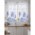 thumbnail image 2 of Palm Trees Curtains 45 Inch Length,Sheer Curtains for Bedroom Living Room Window Blue Tropical Plants Summer Forest Scenery Rod Pocket Drapes Kitchen Curtains Small Half Window 42"x45" 2 Panels, 2 of 7