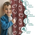 thumbnail image 3 of Blackout Kids Curtains,Maroon Footballs Pattern Childrens Insulated Curtains Set Of 2,Bedroom Essentials,Toddler Room Decor 42"x54", 3 of 5
