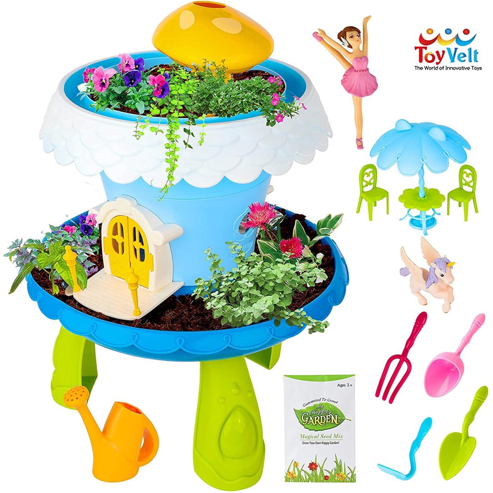 ToyVelt Fairy Garden Kit for Kids Grow Your Own Fairy House with Soil
