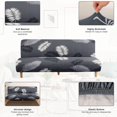 thumbnail image 3 of SHANNA Armless Sofa Bed Cover Stretch Spandex Sofa Bed Slipcover Folding Couch Sofa Futon Cover Without Armrests Furniture Protector for Living Room Pets (Black）, 3 of 8