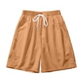 thumbnail image 4 of XINPING Plus Size Linen Shorts Men Casual Tropical Print Quick Dry Vacation Beach Shorts with Pockets Stretch Fabric Mens Summer Clothes, 4 of 4