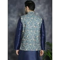 thumbnail image 3 of Maple Clothing Men's Sequins Indian Outerwear Vest Nehru Jacket Waistcoat Guest Outfit (Blue, XL), 3 of 7