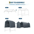 thumbnail image 2 of Abri d'Auto Extérieur Portable 6 X 8 Pi Robuste Rangement Extérieur – Bâche PE Imperméable et Résistante aux UV – Porte à Glissière Enroulable et Évent – Idéal pour Garage de Motocyclettes, Bois de Chauffage et Rangement d'Outils – Gray-Review SKU, 2 of 7