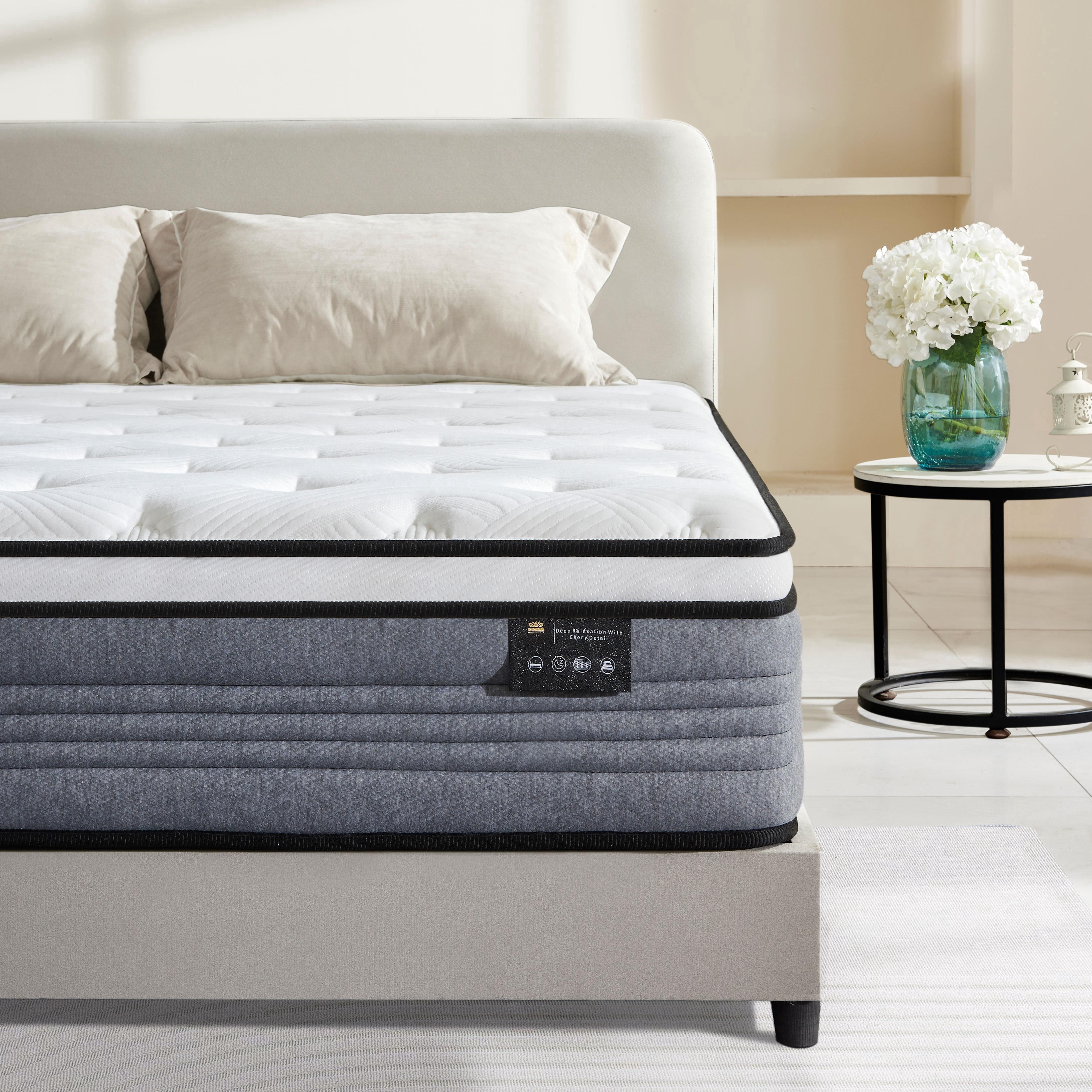 Giovanly 12 inch Queen Hybrid Mattress in a Box, Memory Foam and Individually Wrapped Pocket Coils, Medium Firm, Motion Isolation & Edge Support, Breathable Cooling Gel, CertiPUR-US Certified