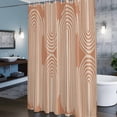 thumbnail image 6 of Abstract Lines Shower Curtain, Mid Century Orange Vintage Geometric Line Texture Waterproof Shower Curtain Set with 12 Hooks Lightweight Bath Curtains Fabric Bathroom Decor 72x78 Inches, 6 of 9